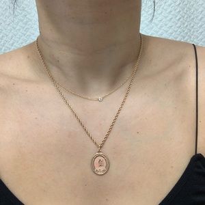 14 K solid gold necklace with pendant